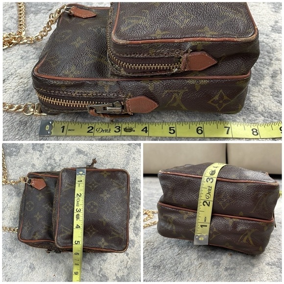 Louis Vuitton Monogram Mini Amazon Bag Crossbody Detachable Chain Strap Two Zip - Picture 10 of 17
